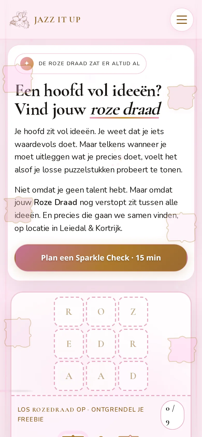 Homepage, mobiel