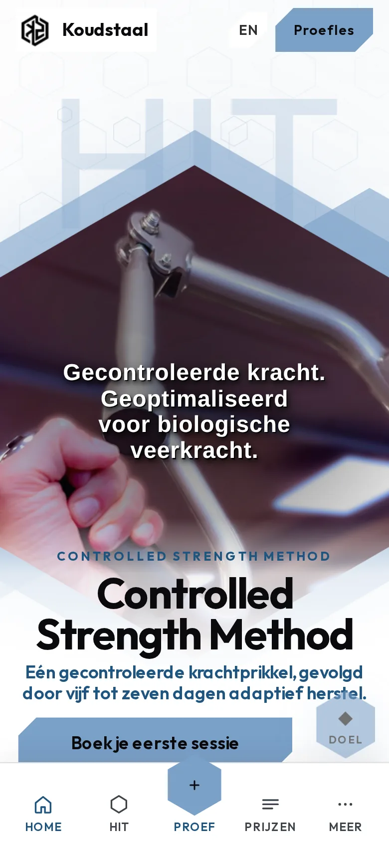 Homepage, mobiel