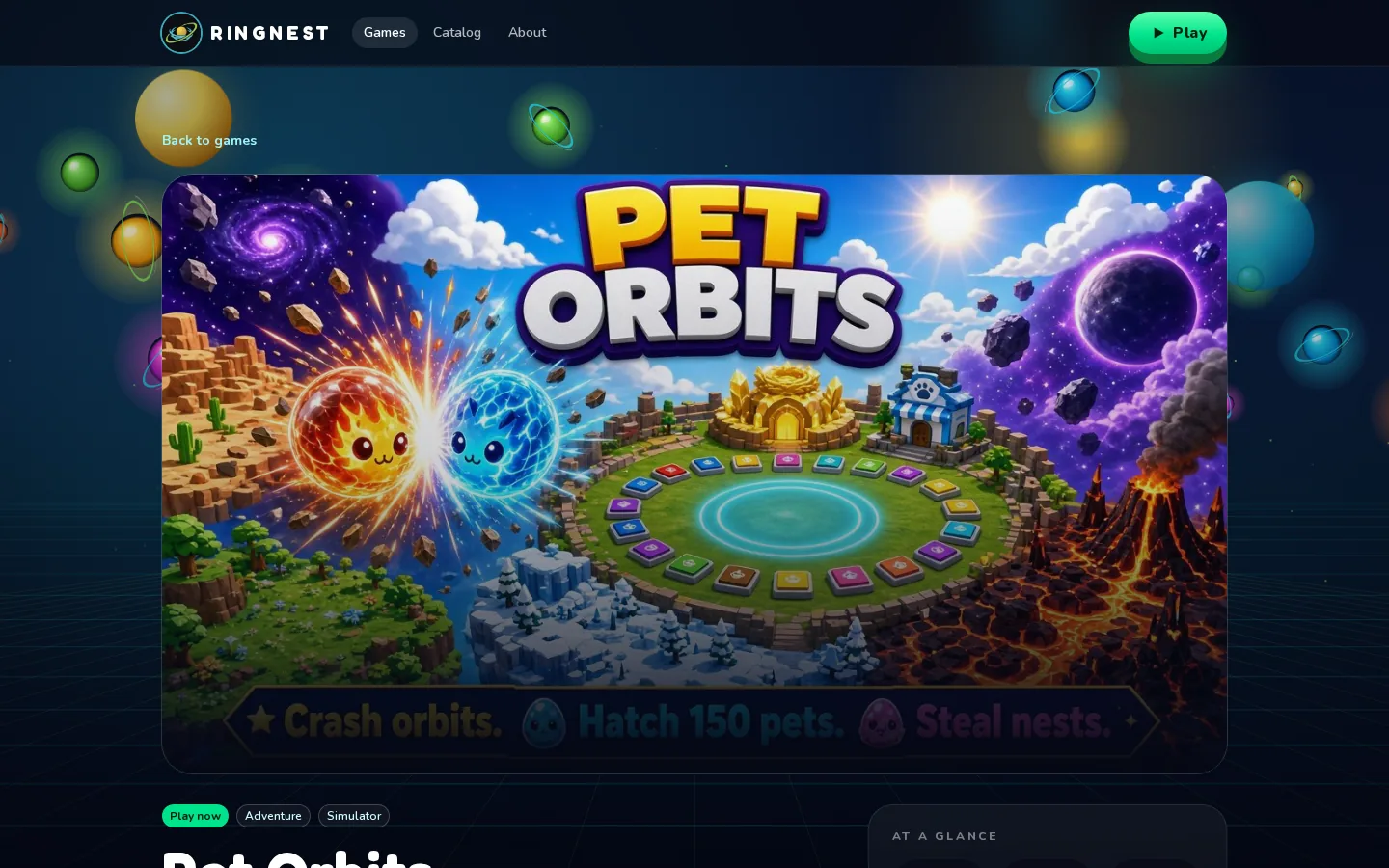 Pet Orbits, desktop