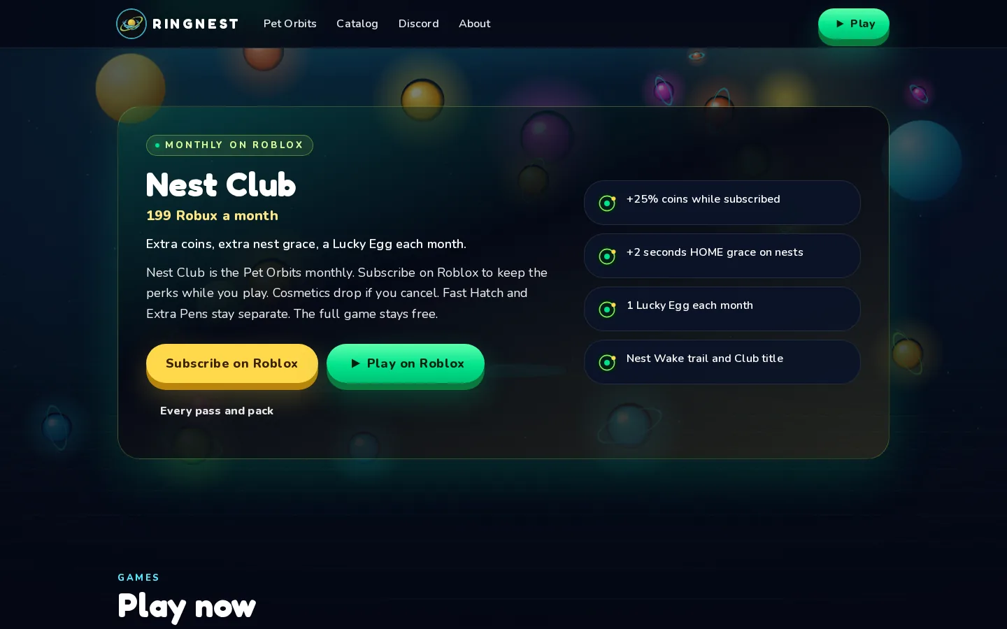 Nest Club, desktop