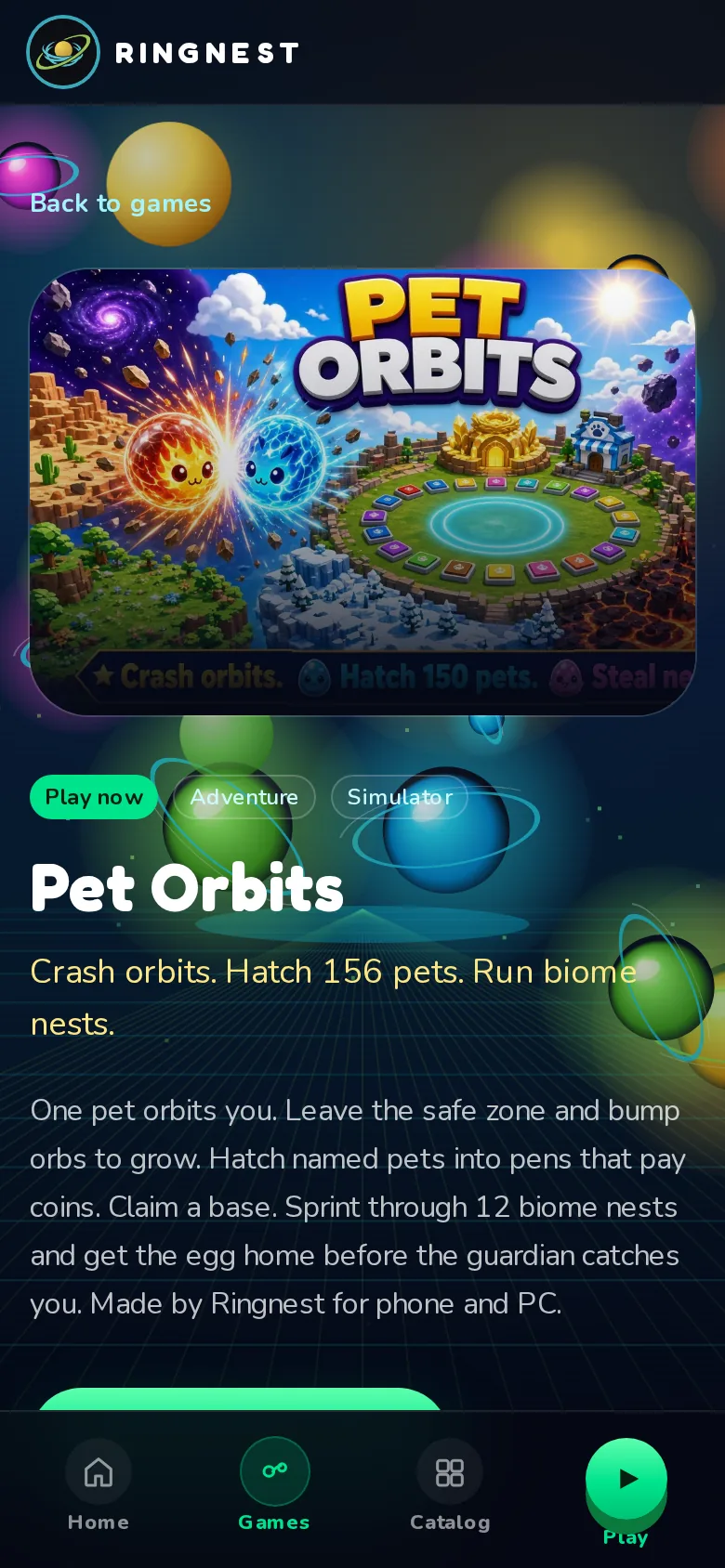 Pet Orbits, mobile