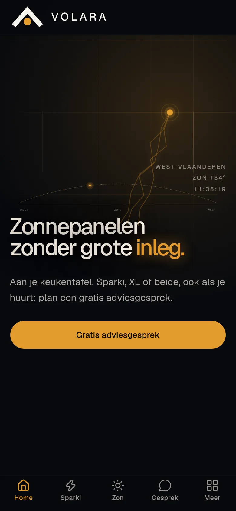 Homepage, mobiel