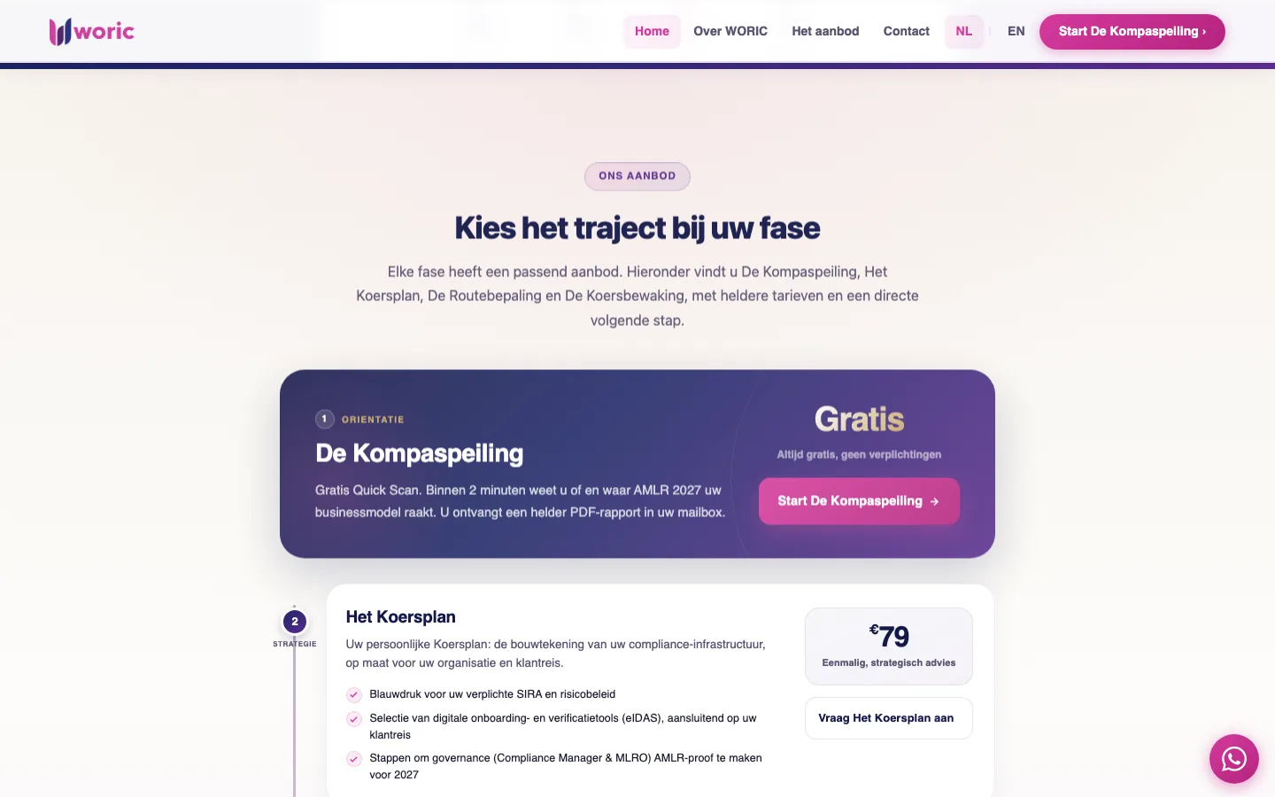 Traject-aanbod, desktop
